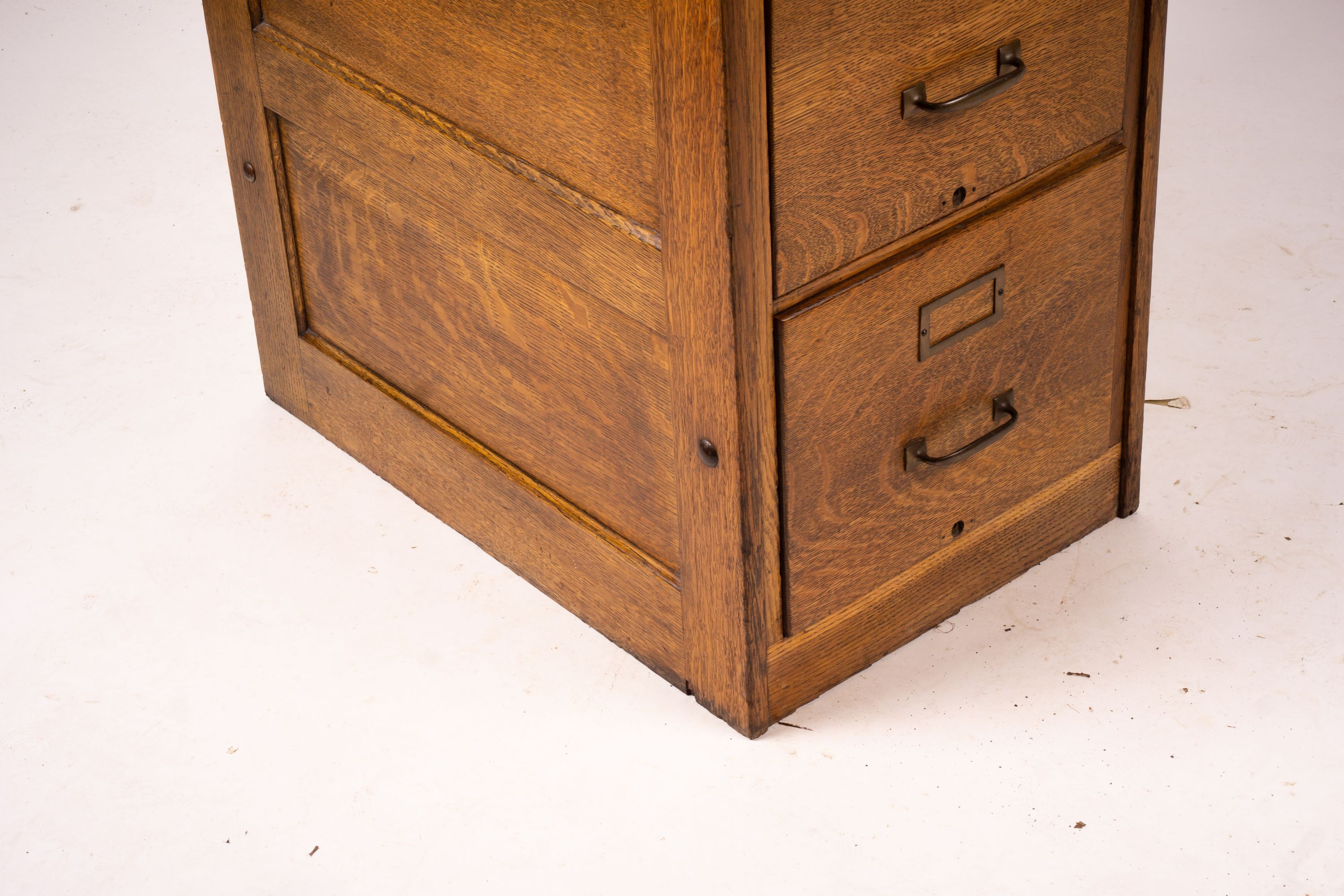 An early 20th century oak four drawer filing cabinet, W.44cm D.70cm. H.132cm